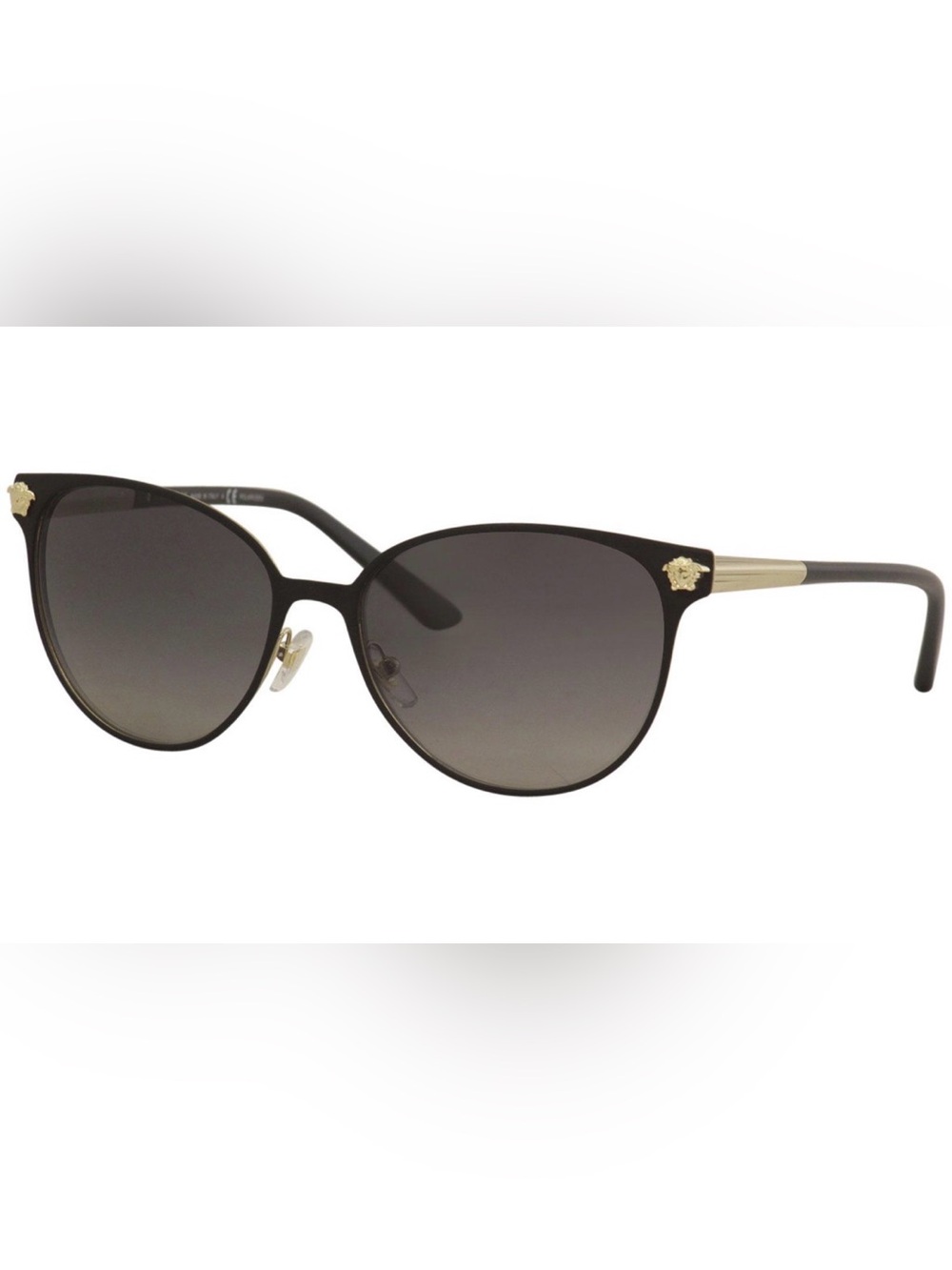 Versace Black Sunglasses and Case with Gold Logo